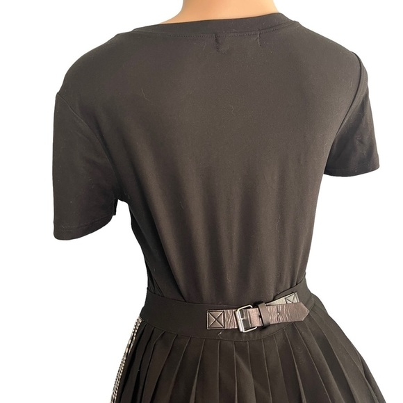 Bershka Black and White Plaid Pleated Mini Skirt - Picture 5 of 8